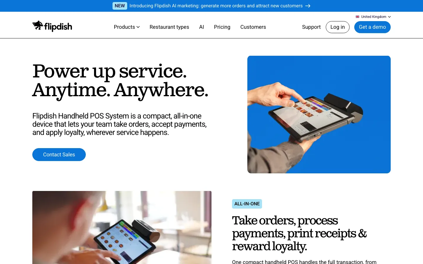 Flipdish Handheld POS's website, flipdish.com, on 12 Oct 2026